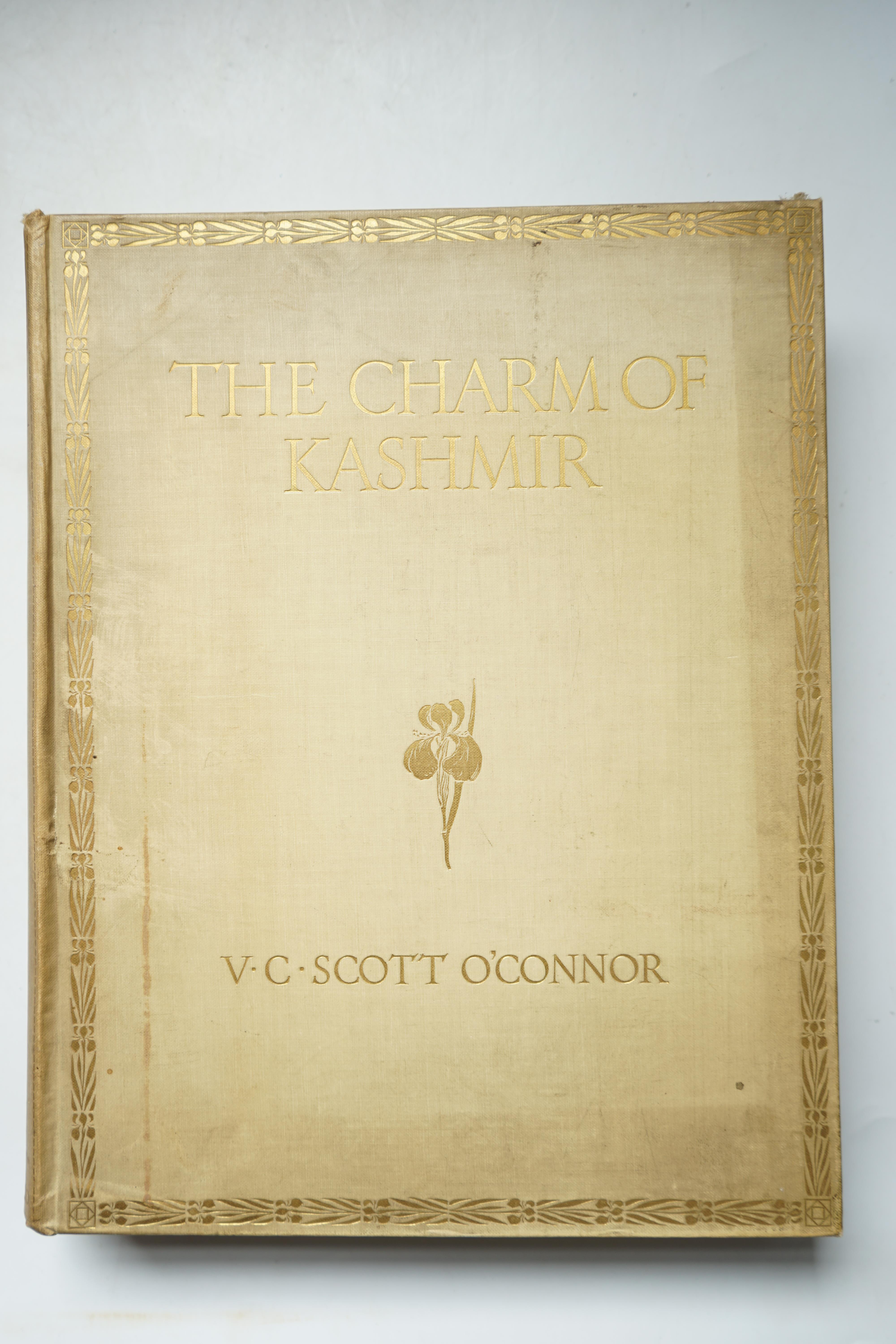 O’Connor. V.C.Scott - The Charm of Kashmir, 16 tipped-in colour plates, 24 plates after photographs, 4to, publisher's cream buckram gilt, lightly soiled, Longmans, Green and Co., London, 1920; Ibid - Mandalay and other C